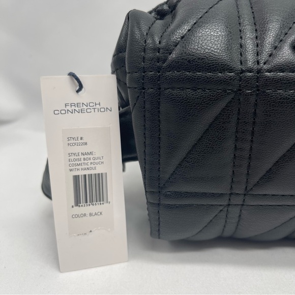 Nwt French Connection Eloise Box Quilt Cosmetic Pouch with Handle - Picture 6 of 6